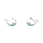 Mellow Monkey sea life stud earrings featuring silver whale and starfish designs with sparkling aqua crystals.