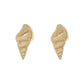 Mellow Monkey gold and light blue enamel sea life stud earring trio featuring starfish, scallop, and conch shells.