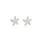Mellow Monkey gold and light blue enamel starfish, scallop shell, and conch stud earrings trio for coastal style.