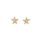 Mellow Monkey two-tone sea life stud earrings featuring gold starfish, silver seashells, and gold fish with crystals.