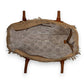 Mellow Monkey Sel De Mer bag interior view showing patterned fabric lining, zipper pocket, and frayed canvas edges.