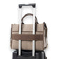 Mellow Monkey Sel de Mer shoulder bag in old mill white up-cycled canvas with genuine leather trim on luggage handle
