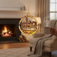 Mellow Monkey 4-inch round wood ornament featuring a laser-engraved Seymour, CT landmark design with burlap string.
