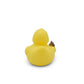 Mellow Monkey Shit Happens yellow rubber duck with a small brown poop emoji detail on its back, rear view.