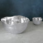 Mellow Monkey SOHO Osaka Medium Deep Bowl in silver, made of hammered aluminum alloy. 11-inch diameter, perfect for salads or as a centerpiece.