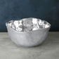 Mellow Monkey SOHO Osaka Medium Deep Bowl in silver aluminum alloy, 11-inch diameter, with a hammered interior and wavy rim.