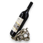 Mellow Monkey silver octopus wine bottle holder made of poly resin with a coastal nautical design