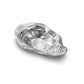 Mellow Monkey silver oyster-shaped bowl made of aluminum alloy, 6-3/4-in, ideal for serving or decor.