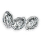 Mellow Monkey OCEAN Triple Oyster Dip serving dish in silver aluminum, shaped like three linked oyster shells.