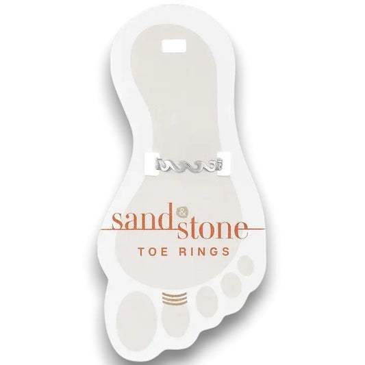 Mellow Monkey Sand and Stone silver infinity wave toe ring, made of stainless steel and water resistant.