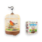 Mellow Monkey sound-activated singing bird toy in a decorative cage with realistic movement and packaging box