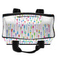 Mellow Monkey Original Deano Small Tote in This Oar That print with colorful paddle pattern and black straps