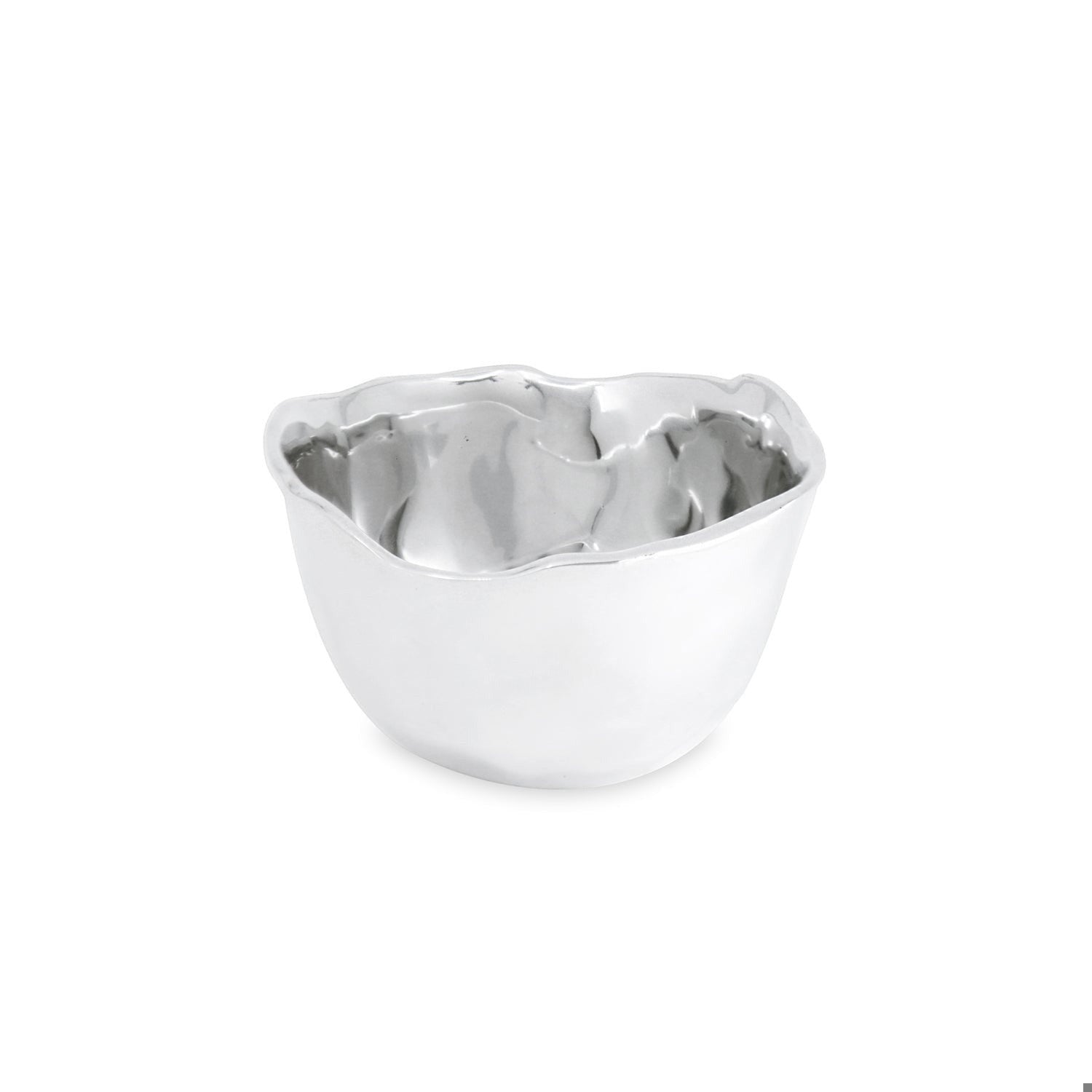 Mellow Monkey SOHO Osaka small silver metal bowl with irregular rim, 5-inch, Beatriz Ball