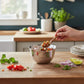 Mellow Monkey SOHO Osaka small silver metal bowl with wavy rim, perfect for dips and snacks.