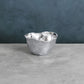 Mellow Monkey SOHO Osaka small silver metal bowl with wavy rim, 5-inch, perfect for snacks or dips.
