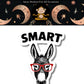 Mellow Monkey Smart Ass vinyl sticker featuring a donkey wearing red glasses with the word Smart above it