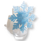 Mellow Monkey Snowflake wall fragrance warmer in icy blue with shimmering details and a plug-in base.