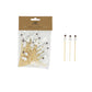 Mellow Monkey set of 50 bamboo appetizer picks featuring festive white and black snowman-shaped handles for holidays.