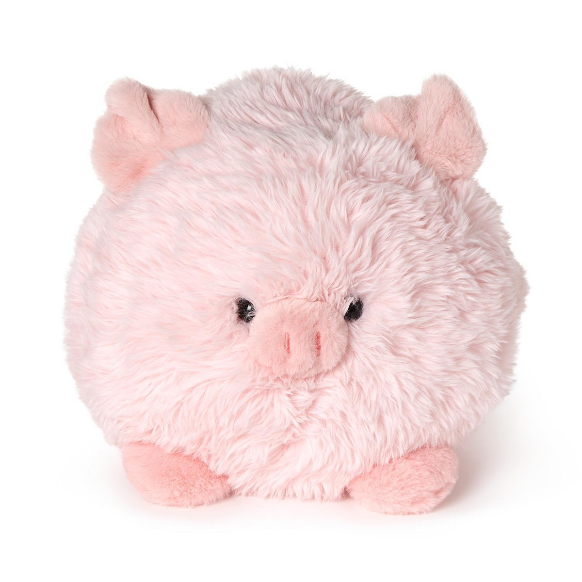 Mellow Monkey Snuggle Puff large round pink piggy plush toy made from super soft polyester for cozy cuddling.