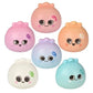 Mellow Monkey 3.25-inch slow-rise squishy dumplings in assorted pastel colors with cute cartoon facial expressions