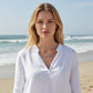 Mellow Monkey Sterling Silver Wave Necklace with Sapphire Blue Crystals, 18-inch chain.