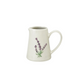 Mellow Monkey stoneware creamer featuring a hand-painted purple lavender botanical motif and reactive glaze finish.