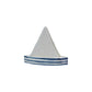 Mellow Monkey stoneware sailboat napkin holder with blue and white stripes for coastal or farmhouse table decor
