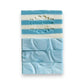 Mellow Monkey Summer Cottage handmade soap bar, blue and white striped top, swirled blue bottom bars. 4-oz.