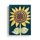 Mellow Monkey Sunshine Together Tile Acrylic Wall Art, 5x7-in, featuring a yellow sunflower with brown center and green/white polka dots on a dark teal background.