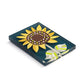 Mellow Monkey Sunshine Together Tile Acrylic Wall Art, 5x7-in, featuring a yellow sunflower with a brown center on a dark teal background.