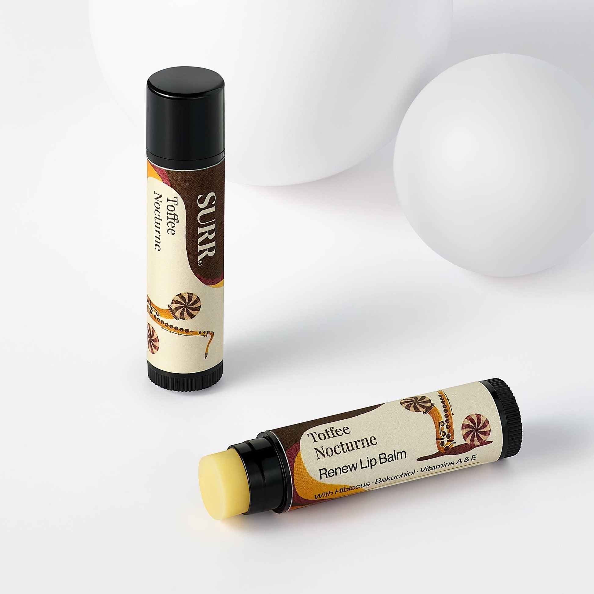 Mellow Monkey SURR Toffee Nocturne Renew Lip Balm with Hibiscus, Bakuchiol, Vitamins A & E