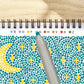 Mellow Monkey Sweater Weather FlowArt dot-by-letter activity pad with a marker and color-coded letter key