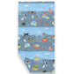 Mellow Monkey swimming dogs double-sided waffle dish towel, 18x30 inches, made from recycled polyester with a waffle texture. Features a fun, colorful print of dogs swimming and playing in the water.