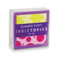 Mellow Monkey TABLETOPICS Slumber Party conversation starter game in a clear, portable plastic case with floral art.