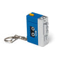 Mellow Monkey retro blue and silver tape player keychain with LED light and sound effect