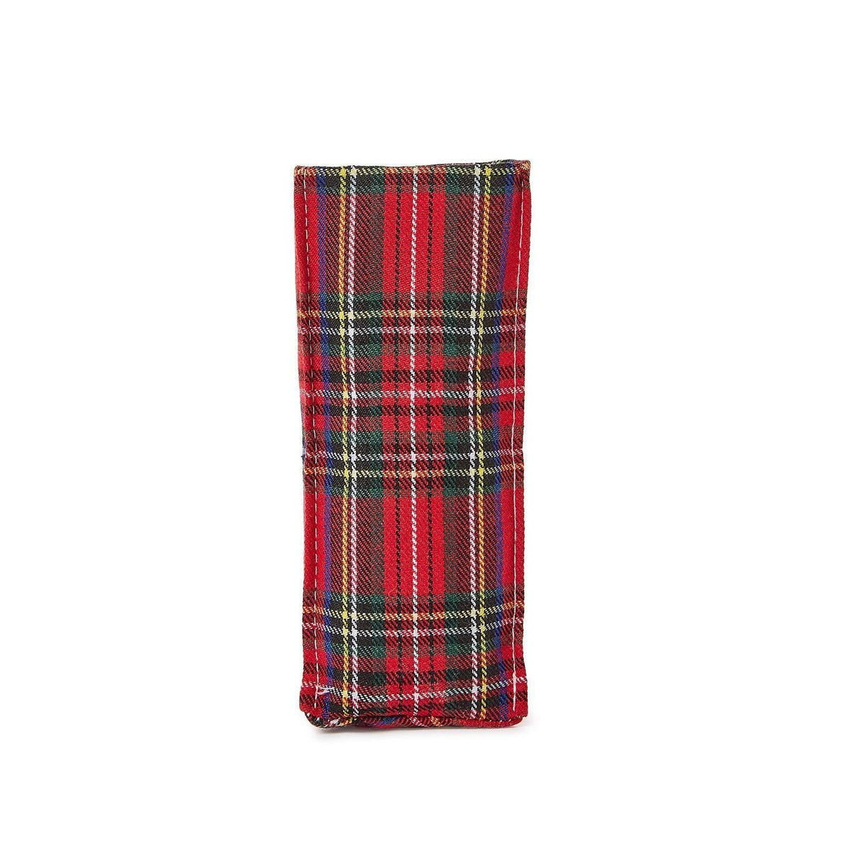 Mellow Monkey red tartan plaid triangular weighted eyeglass holder made of durable polyester