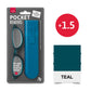 Mellow Monkey teal pocket reading glasses with protective case and microfibre cloth in retail packaging