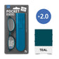 Mellow Monkey teal pocket reading glasses with a matching protective case and microfibre cloth in retail packaging.