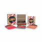Mellow Monkey Teeny-Tiny Turntable kit with mini record player, three records, sleeves, and decorative stickers.