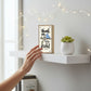 Mellow Monkey wooden block sign with Thank You For Being A Friend text and blue bird illustration on a white shelf.