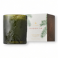 Mellow Monkey Thymes Frasier Fir candle in a textured green glass jar with its decorative pine-themed box.