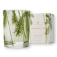 Mellow Monkey Thymes Frasier Fir 2-oz votive candle in a glass jar with green pine needle print and matching box