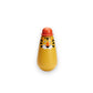 Mellow Monkey Squeezy Bubbles tiger character bubble wand with a yellow body and orange hat for kids outdoor play
