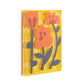 Mellow Monkey Together Tile Acrylic Wall Art, 5x7 inches, featuring orange and grey floral design on a yellow textured background.