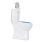 Mellow Monkey white blown glass toilet ornament with blue glitter interior and silver hanging loop.