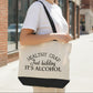 Mellow Monkey natural cotton tote bag with black handles and base, featuring