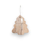 Mellow Monkey tree-shaped mango wood serving board with a matching canape knife tied with rustic jute twine.