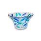 Mellow Monkey hand-painted Venetian glass bowl with aqua and blue Tree of Life design, 5-in diameter.