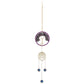 Mellow Monkey Tree of Life suncatcher with purple healing stones, gold chain, and hanging crystal accents.