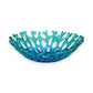 Mellow Monkey handmade turquoise glass coral bowl with an organic openwork design for coastal home decor.